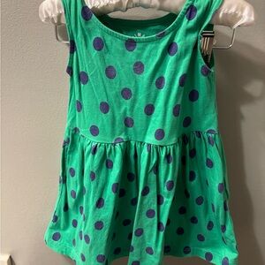 Green Polka Dot Kids Dress with pockets. Primary co.